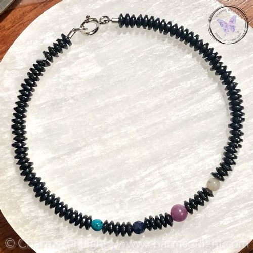 Mens Hematite Family Birthstone Bracelet